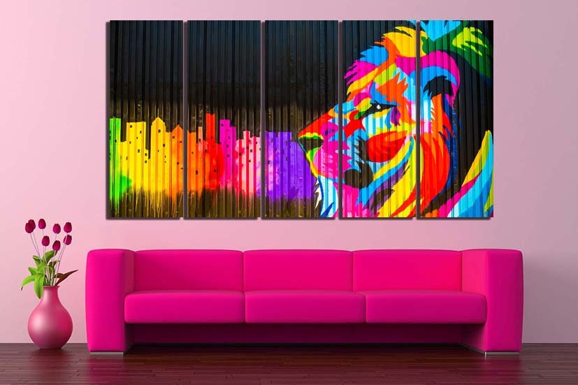Lion Canvas Street Art Graffiti Décor Lion King Print Animal - Etsy