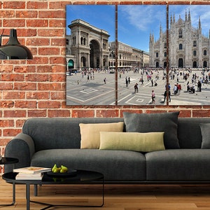 Milano canvas Cathedral print Italy wall print Cityscape decor City square Italy décor Travel art Tourism decor Milano city art Gift travel image 5