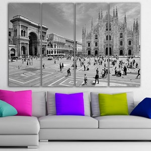 Milano canvas Cathedral print Italy wall print Cityscape decor City square Italy décor Travel art Tourism decor Milano city art Gift travel image 9