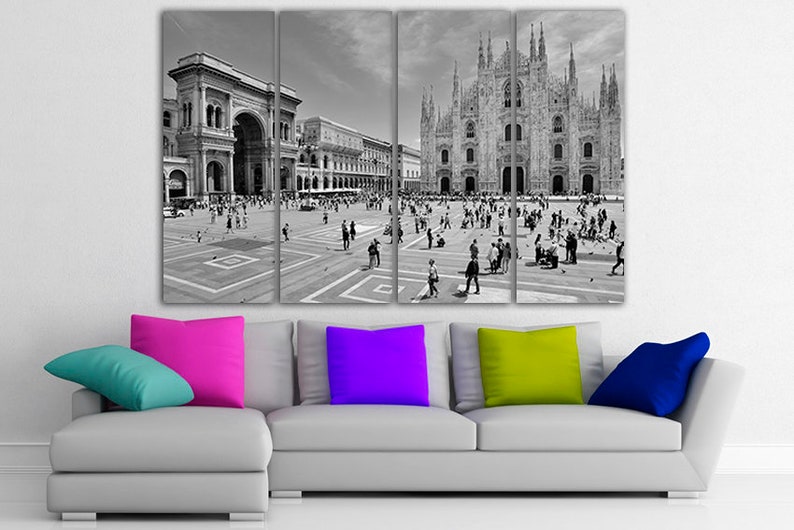 Milano canvas Cathedral print Italy wall print Cityscape decor City square Italy décor Travel art Tourism decor Milano city art Gift travel image 9