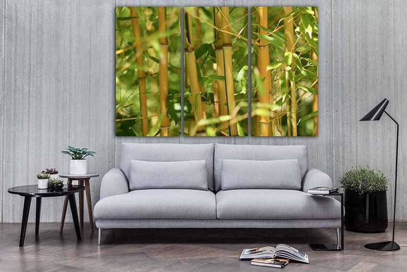 Bamboo Canvas Nature Print Bamboo Wall Décor Forest Wall Art Etsy