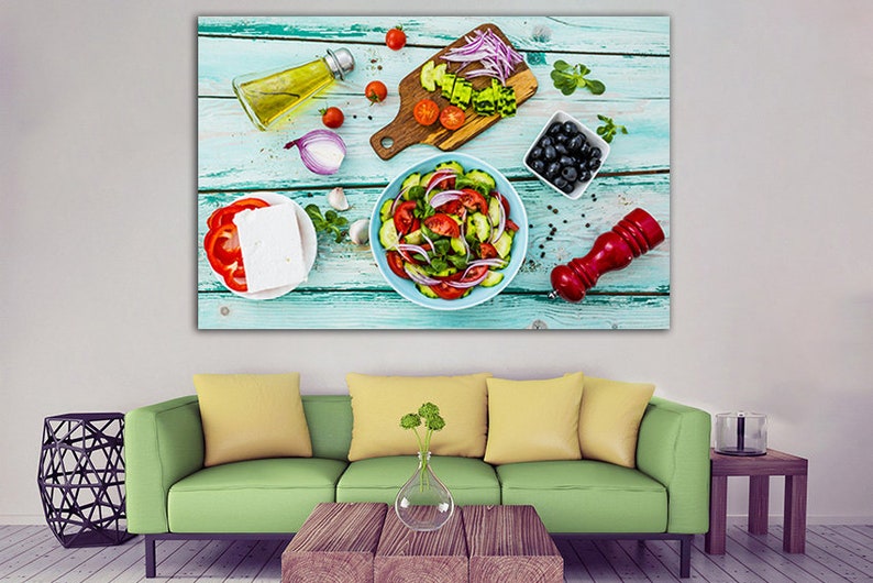Food Canvas Modern Wall Art Vegan Nutrition Vegetable Wall Art Etsy