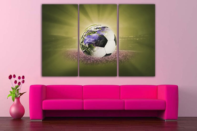 Football Canvas Set Soccer Ball Art Sport Canvas Sports Game Etsy