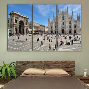 Milano canvas Cathedral print Italy wall print Cityscape decor City square Italy décor Travel art Tourism decor Milano city art Gift travel image 4