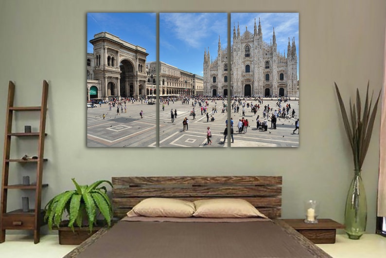 Milano canvas Cathedral print Italy wall print Cityscape decor City square Italy décor Travel art Tourism decor Milano city art Gift travel image 4