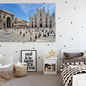 Milano canvas Cathedral print Italy wall print Cityscape decor City square Italy décor Travel art Tourism decor Milano city art Gift travel image 2