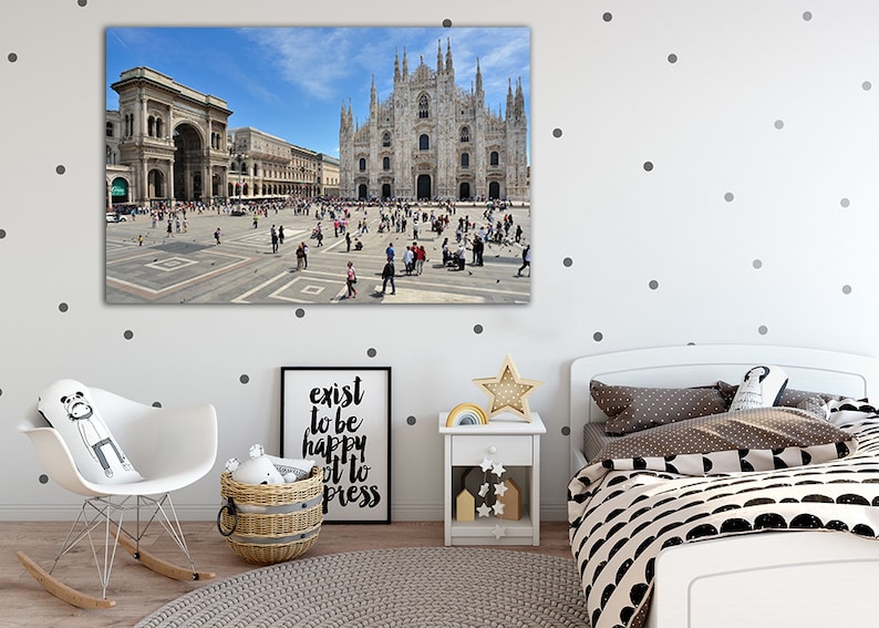 Milano canvas Cathedral print Italy wall print Cityscape decor City square Italy décor Travel art Tourism decor Milano city art Gift travel image 2