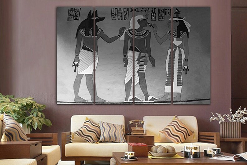 Egypt canvas Modern wall art Tomb pharaonic Tutankhamun print Etsy