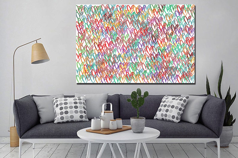 Heart Canvas Graffiti Wall Art Love Wall Decor Street Art Etsy