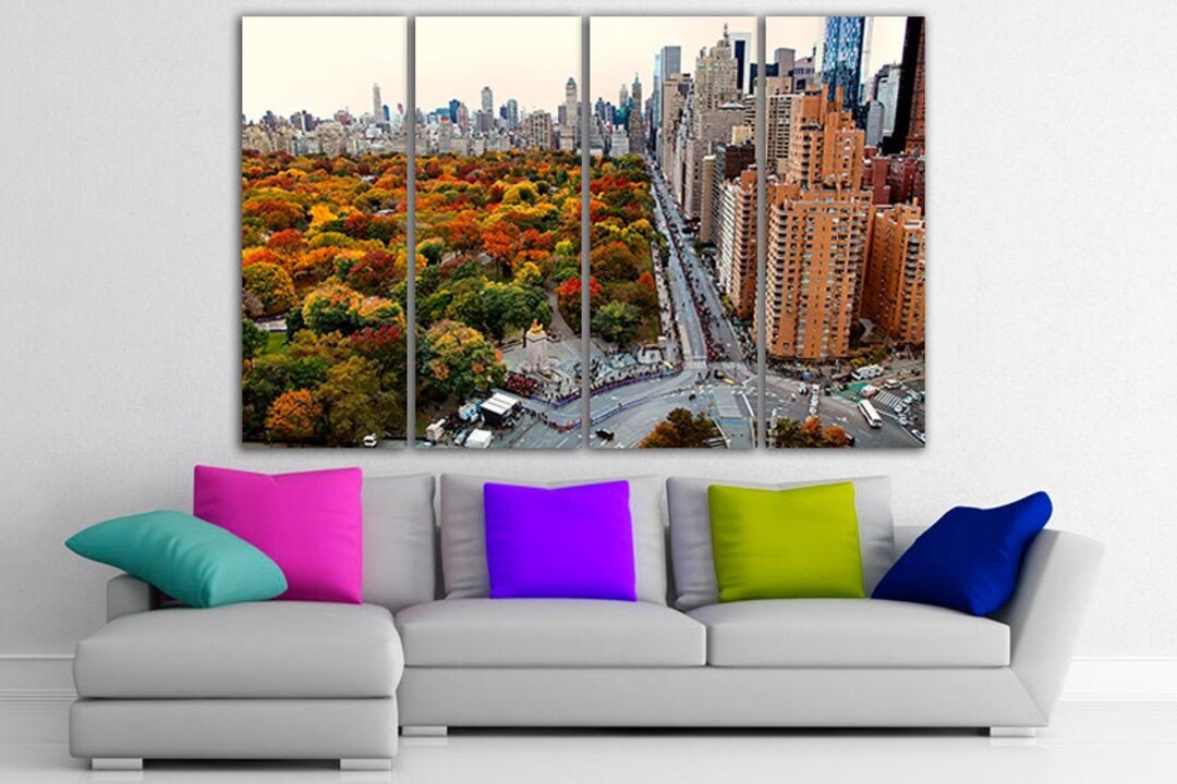 New York Canvas Central Park Print Street City Art New York Skyline New ...