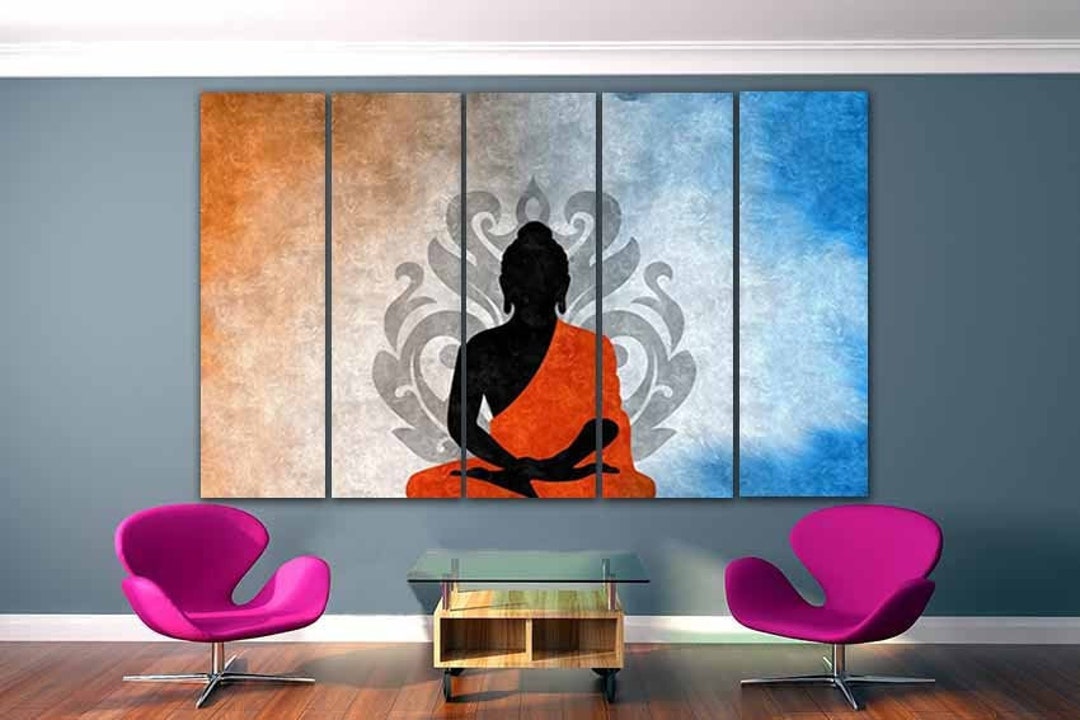 Yoga Canvas Modern Wall Decor Meditation Print Zen Home Art Yin and ...