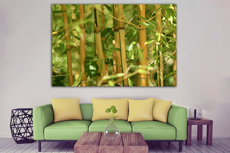 Bamboo Canvas Nature Print Bamboo Wall Décor Forest Wall Art Etsy