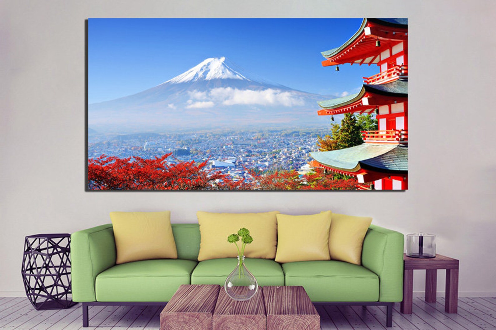 Mount Fuji Canvas Japan Wall Art Nature Home Art Volcano Décor Etsy