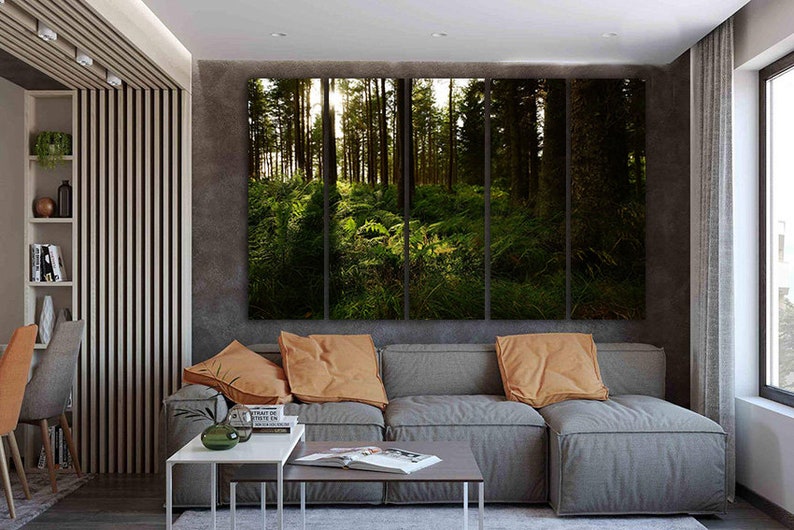 Forest Canvas Trees Wall Print Nature Wall Art Forest Wall Art Etsy