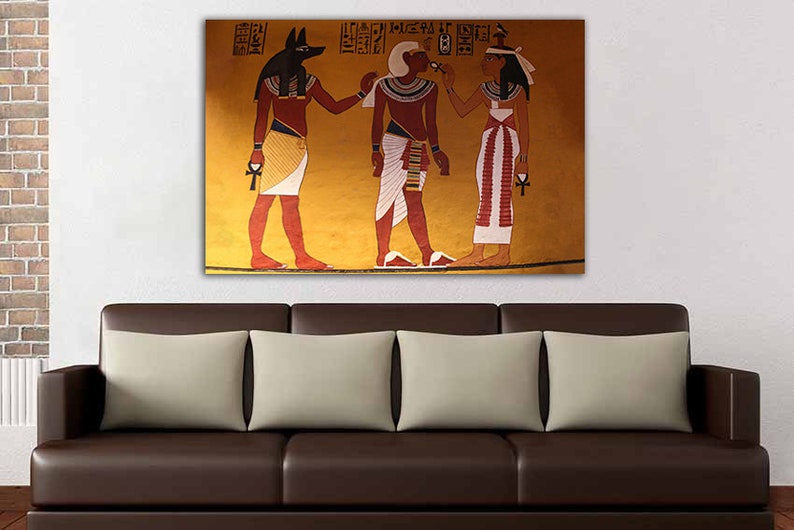 Egypt Canvas Modern Wall Art Tomb Pharaonic Tutankhamun Print Etsy