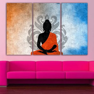 Yoga Canvas Modern Wall Decor Meditation Print Zen Home Art Yin and ...