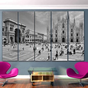 Milano canvas Cathedral print Italy wall print Cityscape decor City square Italy décor Travel art Tourism decor Milano city art Gift travel image 10