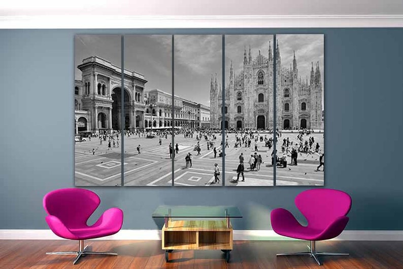 Milano canvas Cathedral print Italy wall print Cityscape decor City square Italy décor Travel art Tourism decor Milano city art Gift travel image 10