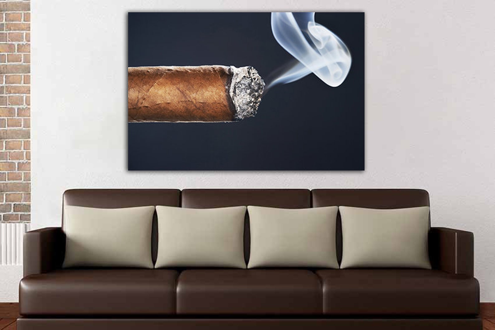 Cigar canvas Modern wall art Cigar print Bar wall décor | Etsy