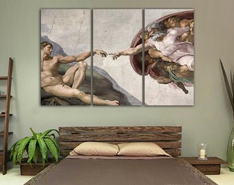 De creatie van Adam Michelangelo canvas Klaar om op te hangen Sixtijnse Kapel decor Reproductie kunstenaar Fresco Michelangelo Religieuze schilderijen