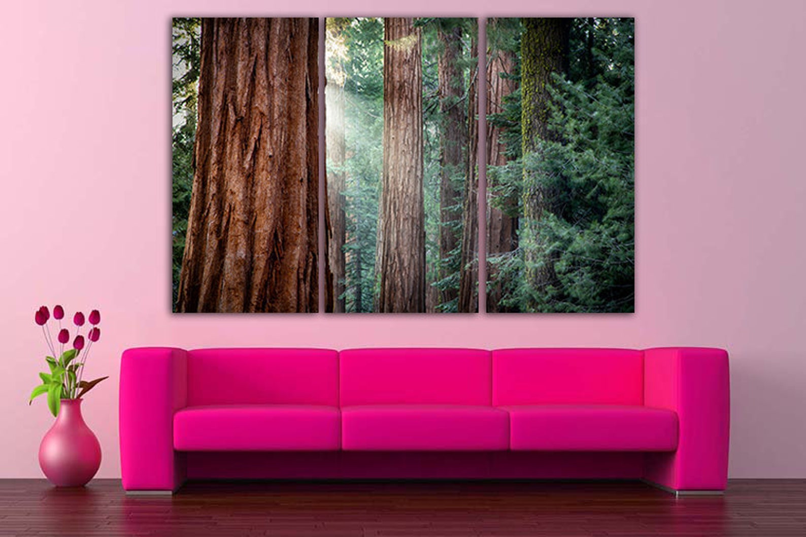 Redwood Forest Wall Art Canvas Tree Print Nature Home Art Etsy