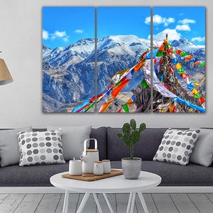 Tibet canvas Asia wall art Mountain decor Buddhism print poster Gift for her Tibet mountains art Everest poster Lamaism art Tibetan buddhism image 6