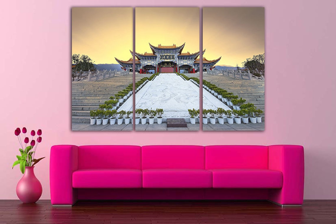 Temple of China Great Wall of China Wall Art Canvas Ancient Etsy
