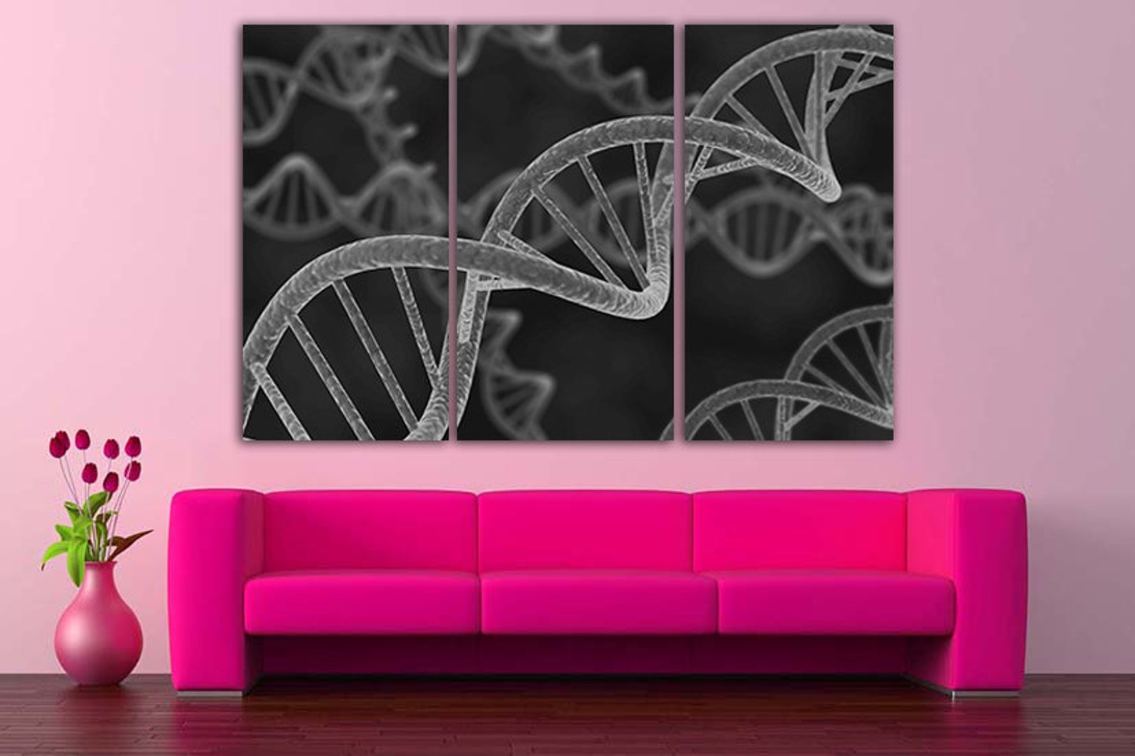 Dna Canvas Modern Print Science Wall Art Medical Anatomy Etsy