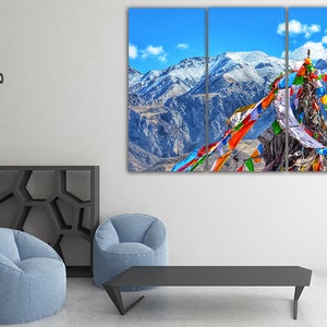 Tibet canvas Asia wall art Mountain decor Buddhism print poster Gift for her Tibet mountains art Everest poster Lamaism art Tibetan buddhism image 8