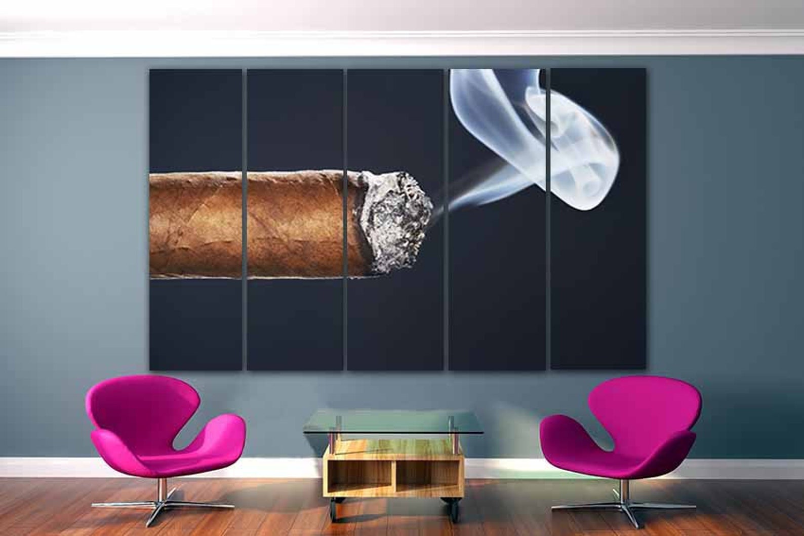 Cigar canvas Modern wall art Cigar print Bar wall décor Etsy