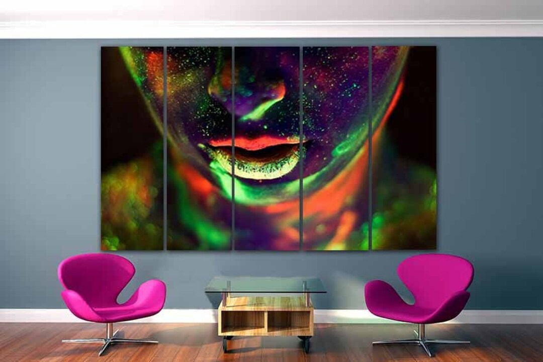 Woman Painting Wall Art Canvas Abstract Painting Modern Print Girl ...