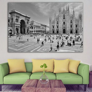 Milano canvas Cathedral print Italy wall print Cityscape decor City square Italy décor Travel art Tourism decor Milano city art Gift travel image 6