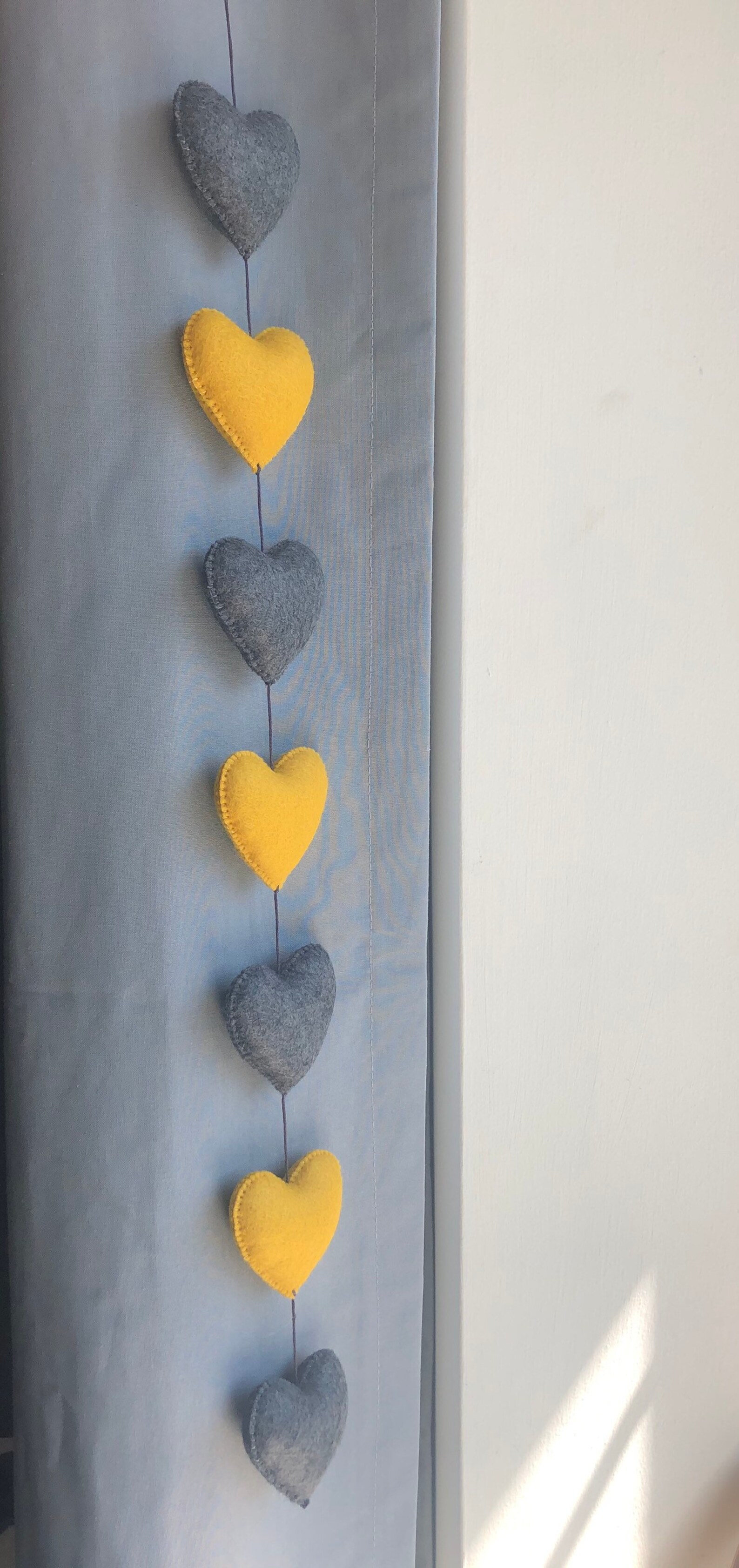 Scandi Heart Felt Garland Nursery Wall Hanging Mustard And Etsy