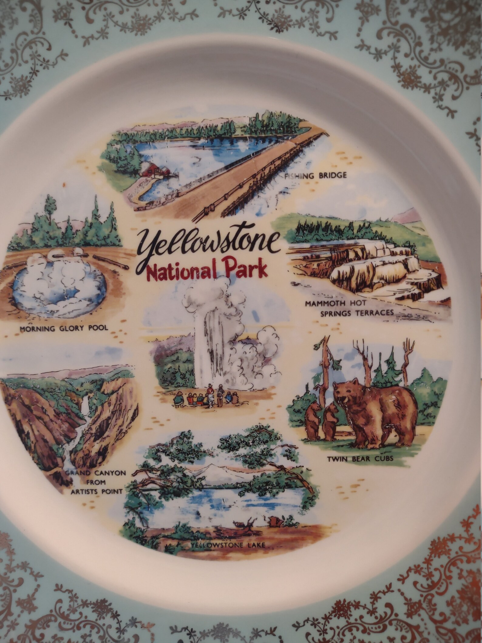 Yellowstone National Park Souvenir Plate Etsy