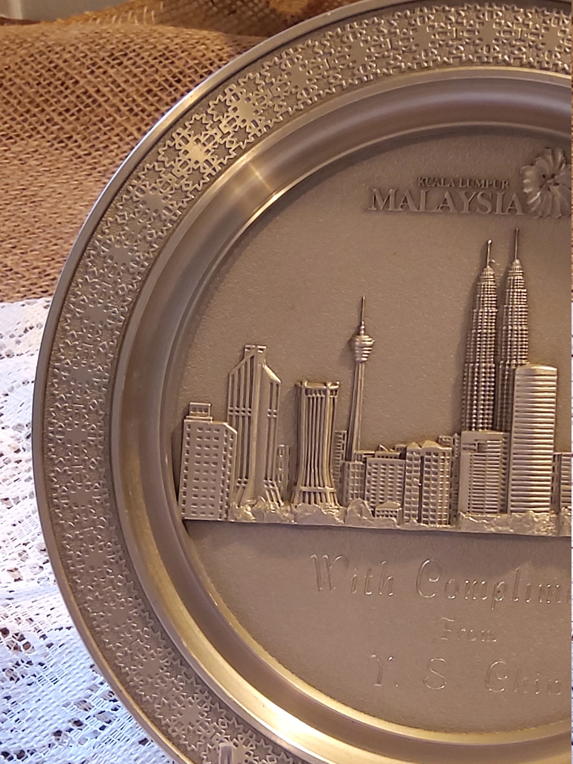 Kuala Lumpur Malaysia Pewter Plate Etsy