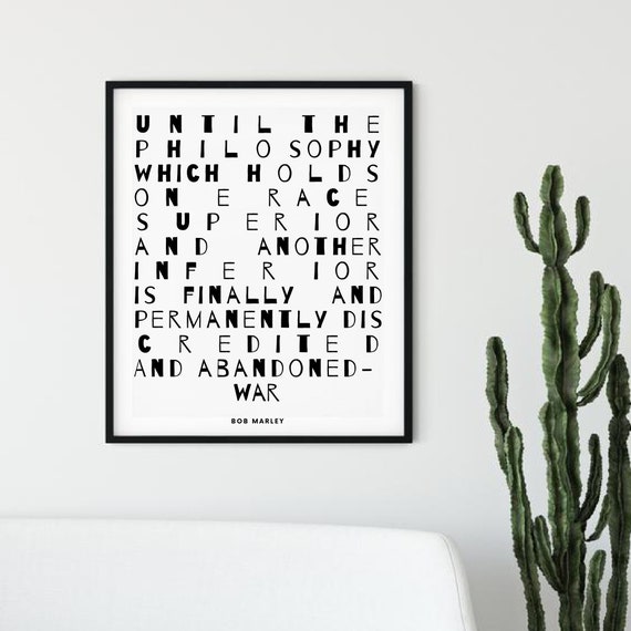 Bob Marley War Lyrics Black Lives Matter Wall Art Mindful Etsy
