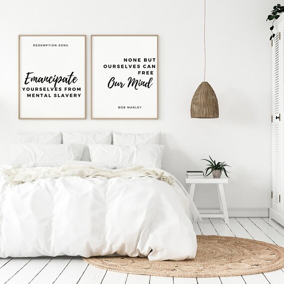 Bob Marley Redemption Song Lyrics Wall Art Reggae Etsy