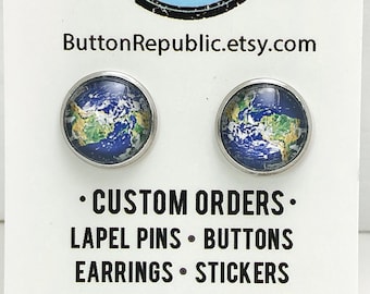 Planet Earth Post Earrings