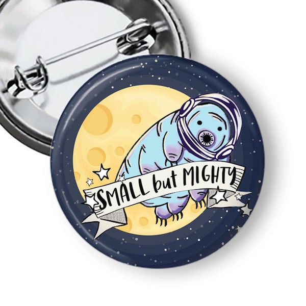 Adorable Water Bear Tardigrade Pin Small But Mighty Science Pinback Button Geeky Fridge Magnets B315