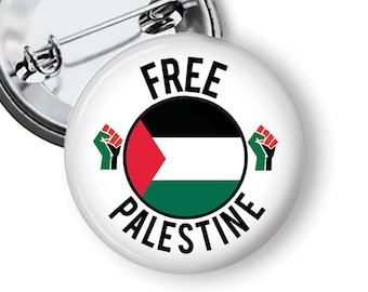 Free Palestine Flag Pin: Genocide Pins Buttons and Fridge Magnets B452