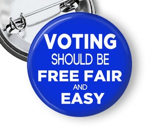 Voting Rights Pin Make Voting Free Fair Easy Pinback Buttons B121