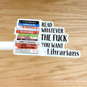 Banned Books Sticker Librarian Protecting Your Right to Read Stickers I Read Banned Books Book Club Gift S171