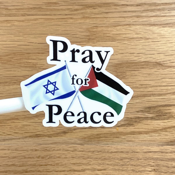 Israel and Palestine Sticker Middle East Peace Sticker Israel and Palestine Flag Sticker S202