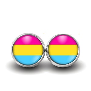 Pansexual Stud Earrings, Pan Flag, Pansexual Flag, Pansexual Jewelry, LGBTQ Earrings, Gay Pride Earrings, Post Earrings