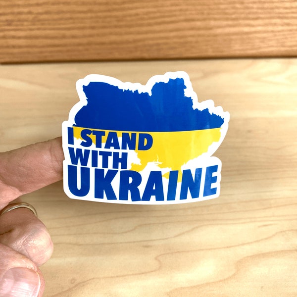 Stand With Ukraine and Support Ukraine Sticker Anti War Sticker No Russian War  No Putin Vinyl Waterproof Decal for Laptops Bottles S103