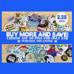 LGBTQ Pride BLM Pins: Feminist Protest Buttons (2.25 Inch)