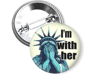 Political  Protest Pins, Statue of Liberty Pins, Immigrant Rights Buttons or Magnets B450