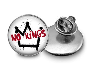 No Kings Lapel Pin, Political Campaign Buttons, Anti Trump Pin