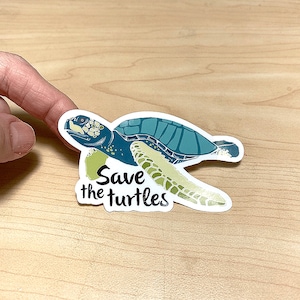 Save the Sea Turtle Stickers Support Clean Oceans For Laptops Bottles Phones S35