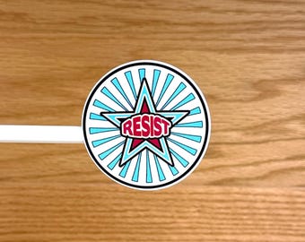Resist Sticker, Resist Fascism Sticker,  Leftist Stickers for Laptops Flask Phones Notebook S227